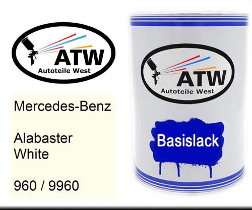 Mercedes-Benz, Alabaster White, 960 / 9960: 500ml Lackdose, von ATW Autoteile West.